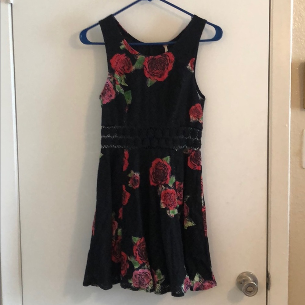 Free people rose mini cutout dress